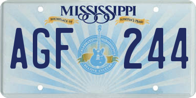 MS license plate AGF244