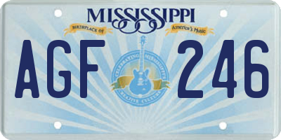 MS license plate AGF246