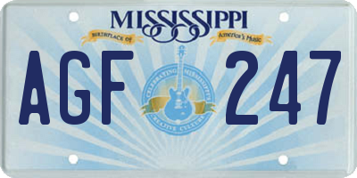 MS license plate AGF247