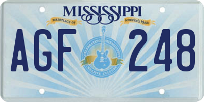 MS license plate AGF248