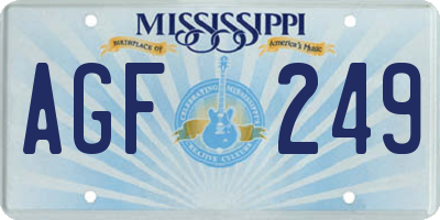 MS license plate AGF249