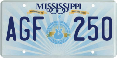 MS license plate AGF250