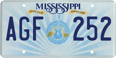 MS license plate AGF252