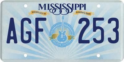 MS license plate AGF253