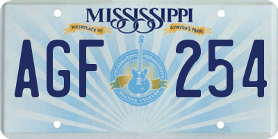 MS license plate AGF254