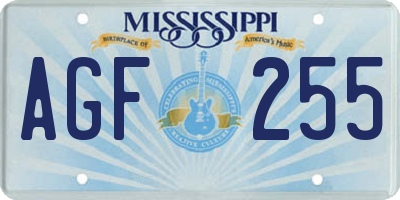 MS license plate AGF255