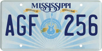 MS license plate AGF256