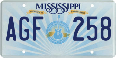 MS license plate AGF258