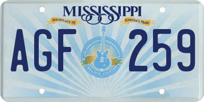 MS license plate AGF259