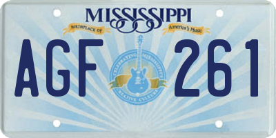 MS license plate AGF261