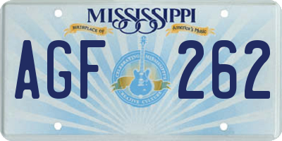 MS license plate AGF262
