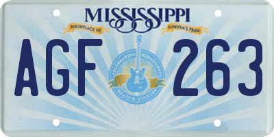 MS license plate AGF263