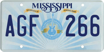 MS license plate AGF266