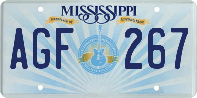 MS license plate AGF267