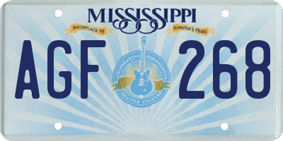 MS license plate AGF268