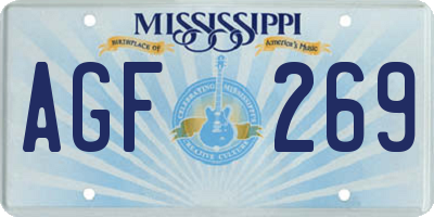 MS license plate AGF269