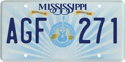 MS license plate AGF271