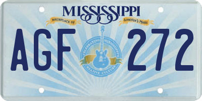 MS license plate AGF272