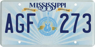 MS license plate AGF273