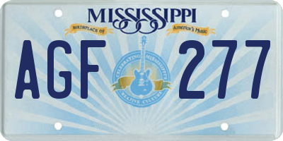 MS license plate AGF277