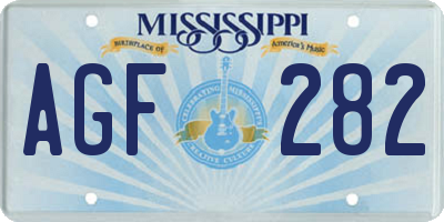 MS license plate AGF282