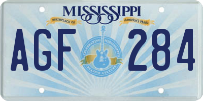 MS license plate AGF284