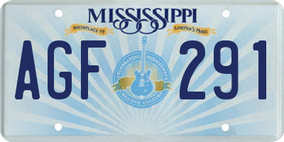 MS license plate AGF291