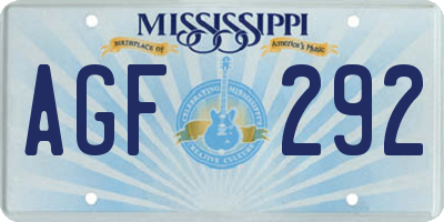 MS license plate AGF292