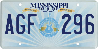 MS license plate AGF296