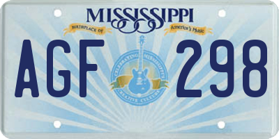 MS license plate AGF298