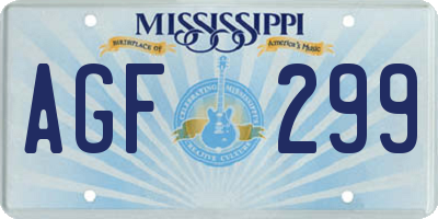MS license plate AGF299