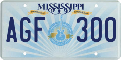 MS license plate AGF300