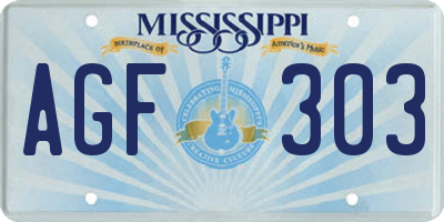 MS license plate AGF303