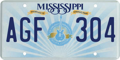 MS license plate AGF304