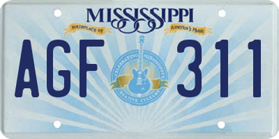 MS license plate AGF311