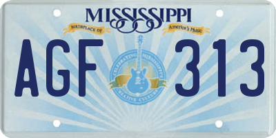 MS license plate AGF313
