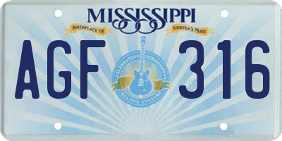 MS license plate AGF316