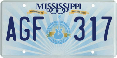 MS license plate AGF317