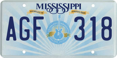 MS license plate AGF318