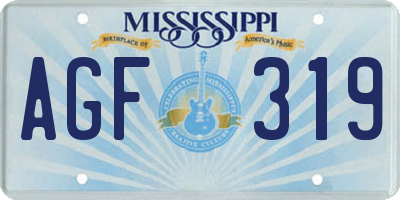 MS license plate AGF319