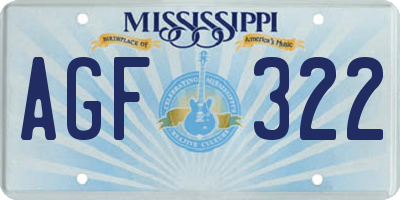 MS license plate AGF322