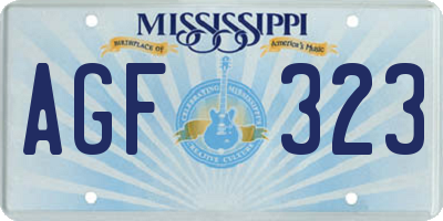 MS license plate AGF323