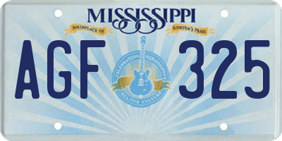 MS license plate AGF325