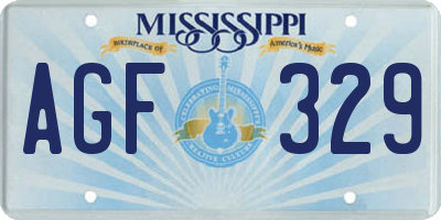 MS license plate AGF329