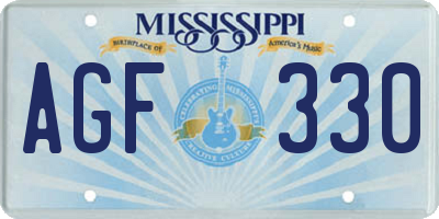 MS license plate AGF330