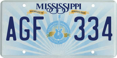 MS license plate AGF334