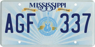 MS license plate AGF337
