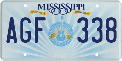 MS license plate AGF338