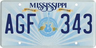 MS license plate AGF343