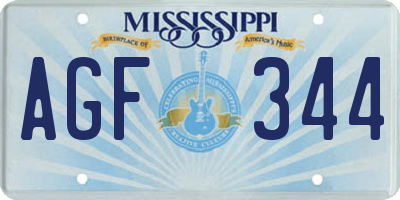 MS license plate AGF344